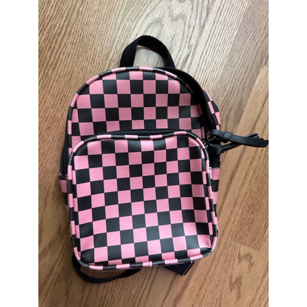 Art Class Mini Backpack For Kids Pink & Black‎ Checkered